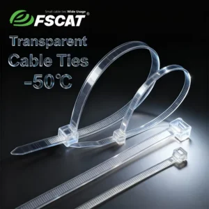 CHINEE FSCAT New Transparent Listed Cold Resistant Cable Ties 50°C ( 58°F) Low Temp Nylon 66 Zip Ties for Cold Chain Outdoor Winter