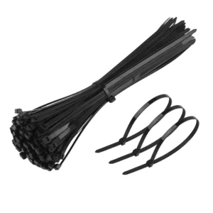 CHINEE Factory 14.5 inch Zip Ties 7.6x370mm Heavy Duty Nylon Cable Ties 120lbs Tensile Strength Black White Plastic Tie Wraps 100 Pack