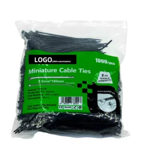 CHINEE For Custom Self Locking Nylon Cable Ties Black CE ROHS Certified Eco Friendly 2.5mm Width Customizable Length Cable Bundling