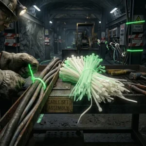 CHINEE Glow in the Dark Cable Ties for Mining & High Voltage Safety Heavy Duty Luminous Nylon Zip Ties 7.6x300mm 20pcs bag PA66