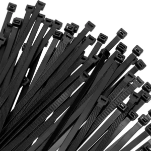 CHINEE Heavy Duty 12″ Cable Ties 120 Lbs Tensile Strength Black Nylon 100 Pack Bulk for Industrial Outdoor Use