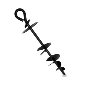 CHINEE Heavy Duty 15 Inch Steel Spiral Ground Anchor Stake Outdoor Folding Ring Tie-Downs Trampoline Grounds Beach Dog Anchors