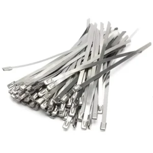 CHINEE Heavy Duty 200mm Silver Zip Stainless Steel Locking Cable Tie