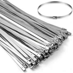 CHINEE Heavy Duty 304 Stainless Steel Cable Ties Self Locking Metal Zip Ties for Exhaust Fence Outdoor Use