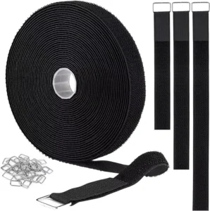 CHINEE Heavy Duty Eco Friendly Self Adhesive Nylon Cable Ties Single Sided Adjustable Reusable Durable Black for Bags Garments