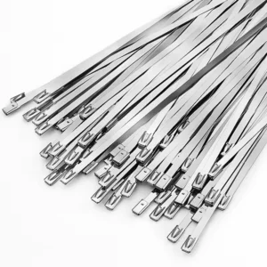 CHINEE Heavy Duty Stainless Steel Self Locking Zip Ties Multi Purpose Metal Cable Ties for Vehicle Exhaust Pipeline Bundling