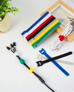 CHINEE High Quality Eco Friendly Reusable Double Sided Self adhesive Heat Resistant Hook Loop Tape Cable Tie for Wire Cable