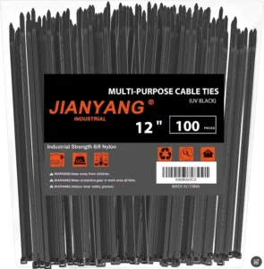 CHINEE High Quality Never Break 12 Inch Zip Ties Double Sided Toothed 100LBS Tensile Strength Heavy Duty Nylon Cable Ties Self Locking