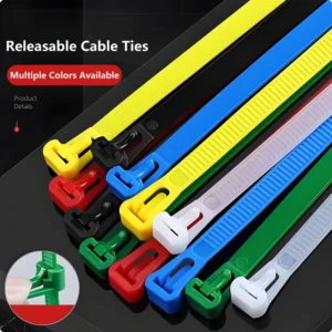 CHINEE High Quality Nylon Releasable Cable Ties Reusable Zip Ties Available in a Variety of Colors and Sizes