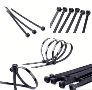 CHINEE Industrial Grade Releasable Nylon Cable Ties Self Locking Design in Black & White Heavy Duty for Professional Use