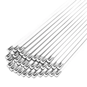 CHINEE Industrial Grade Stainless Steel Zip Ties 4.6x350mm Ultra Long Rustproof Fasteners for Extreme Heavy Duty Use