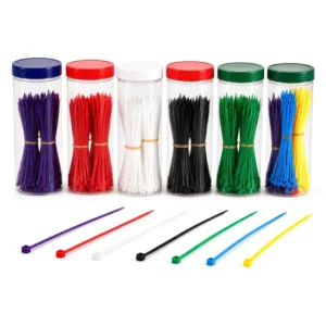 CHINEE Jar Packed Multi Color Nylon Cable Ties Assortment Customizable Home Organizer Zip Ties Kit for DIY and Daily Storage