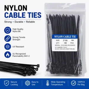 CHINEE LX 12400 12mm Nylon Self Locking Cable Tie -40C +85C Working Temperature For Electrical Wiring Cable Bundling