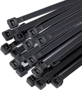 CHINEE Large Black Flame Retardant Nylon 66 Self Locking Cable Ties 4 Inch Heavy Duty Outdoor 100pcs