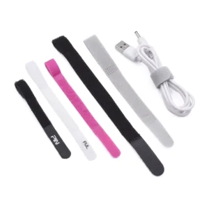 CHINEE Logo Custom Wholesales P Type Magic Fastener Tapes Nylon Cable Ties Hook Loop Straps for Data Cable Laptop PC TV Wire Management