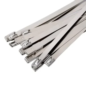 CHINEE Metal Zip Ties 6 inch 100pcs 304 Stainless Steel Zip Ties Heavy Duty Multi-Purpose Self-Locking Cable Ties for Machinery