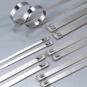 CHINEE Metal Zip Ties 8 Inch 100 Pcs 200 Lbs Tensile Strength Self-locking Multi-Purpose 304 Stainless Steel Heavy Duty