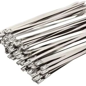 CHINEE Metal Zip Ties Heavy Duty 8 Inch 316 Grade with 200lb Strength Secure Self Locking Stainless Steel Cable Ties Outdoor
