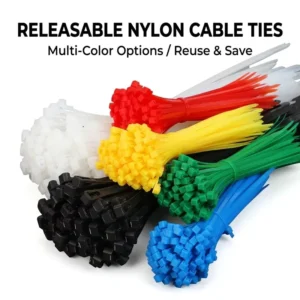 CHINEE Multi Color Releasable Zip Tie Removable Nylon Cable Tie Reusable Bundle Wrap with Easy Release Button OEM for Cable Management