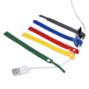 CHINEE Multicolor Heavy Duty Hook and Loop Cable Ties Custom Size Fastening Tape With Pin Type Clip
