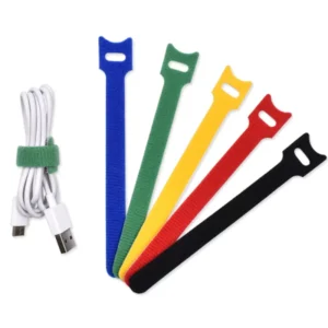 CHINEE Multicolor Reusable Cable Ties Cable Straps Microfiber Cloth 6-Inch Hook and Loop Cord Ties for Organizing Home Office