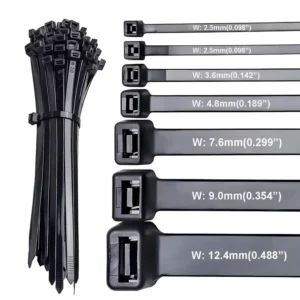CHINEE Never Break 12 Inch Zip Ties Double Sided Toothed 70 LBS Tensile Strength Heavy Duty Nylon Cable Ties Self Locking