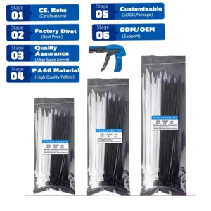 CHINEE Nylon 66 Tie Wraps Plastic Nylon Cable Tie Cable Clamp Wire Ties