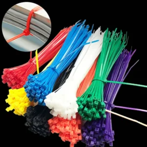 CHINEE Nylon Cable Ties – 8inch (200mm) 50LBS Strength, Assorted Colors, Heavy Duty Wire Ties for Multipurpose Use