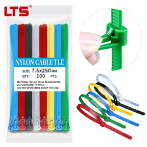 CHINEE Nylon Flame Retardant Releasable Cable Ties 8*250mm Reusable Factory Direct Supply