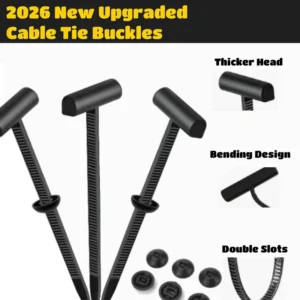 CHINEE Nylon Universal Cable Tie Buckle New Upgrade Heavy Duty Self Locking Rivet Zip Ties Holder for Car Daily Repair