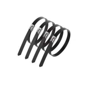 CHINEE PVC Coated Ball Lock Stainless Steel Cable Tie Anti-Corrosion Metal Zip Tie for Pipeline Automotive Wiring