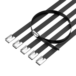CHINEE PVC Coated Self Locking Steel Cable Ties Zip Ties for Industrial Use