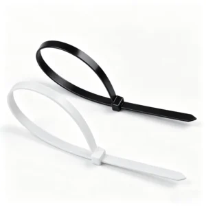 CHINEE Plastic Cable Ties White Black Heavy Duty Zip Ties Bulk Pack for Wire Management