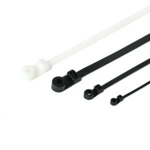 CHINEE Plastic Nylon 66 Self Locking Screw Mount Zip Cable Ties with Mounting Hole Heat Resistant 40~+85