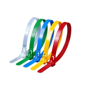 CHINEE Plastic Reusable Cable Zip Ties Releasable Nylon Fixed Binding Color Black and White Disassembly Reuse May Loose Slipknot