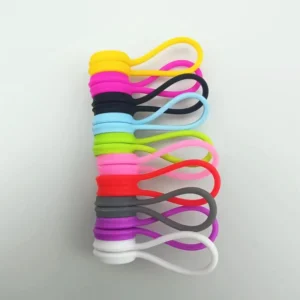 CHINEE Portable Flexible and Foldable Silicone Magnetic Cable Ties Reusable Wire Silicone Cable Wire Management Releasable Cable Clips