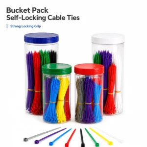 CHINEE Professional Electrical Cable Tie Assortment in Clear Jar Heavy Duty PA66 Wire Management Kit for Workshop & Garage