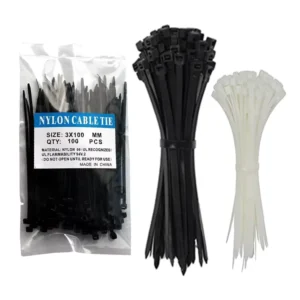 CHINEE Raw Material Black White 100pcs Plastic Cable Ties 4.8*400mm Color Customization Self Locking Cable Ties