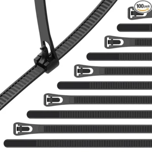 CHINEE Releasable 4.8x200mm Customized Black White Nylon Cable Ties Eco-Friendly ROHS/CE Certified