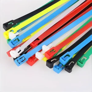CHINEE Releasable Fastener Nylon Cable Tie 5*150mm Black Zip Tie Reusable and Removable Plastic Fastening Nylon Wrap for Wire