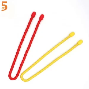 CHINEE Releasable Multi-Purpose Silicone Cable Ties 450mm Length 4.8mm Width for Home Office Cable Management