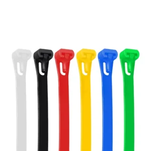 CHINEE Releasable Nylon Cable Tie Adjustable Flexible Black Zip Ties Plastic Cable Ties