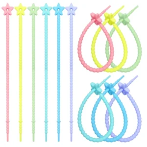 CHINEE Releasable Silicone Cable Tie Pendant Keychain for Mobile Phone and Jewelry Bag