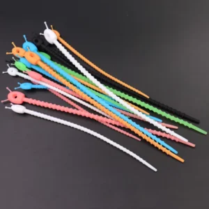 CHINEE Reusable Adjustable Removable Elastic Colorful 200mm 180mm 150mm Silicone Cable Ties