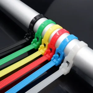 CHINEE Reusable Nylon Cable Zip Ties Black White Plastic Releasable Fixed Binding 2.5mm 200mm 400mm Disassembly Reuse May Loose