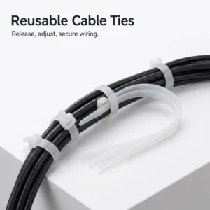 CHINEE Reusable Releasable Nylon 66 Cable Ties 8 mm X 300 Wire Management UV