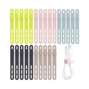 CHINEE Reusable Silicone Cable Ties High Elasticity Releasable Cord Wraps Organizer for Kitchen Living Room Electrical Cords Phones