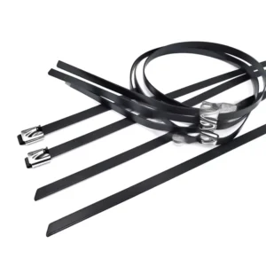 CHINEE Self Locking 304 Stainless Steel PVC Coated Cable Ties with Strong Stensile Strength for Electrical/Industrial Use
