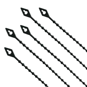 CHINEE Self Locking Live Buckle Bead String Nylon Cable Ties Black and White Releasable Electrical Fasteners