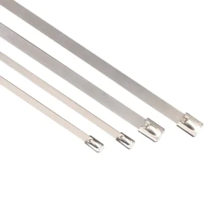CHINEE Self-Locking Metal Zipties Stainless Steel Cable Ties for Exhaust Wrap Zip Exhaust Coated Metal Cable Ties